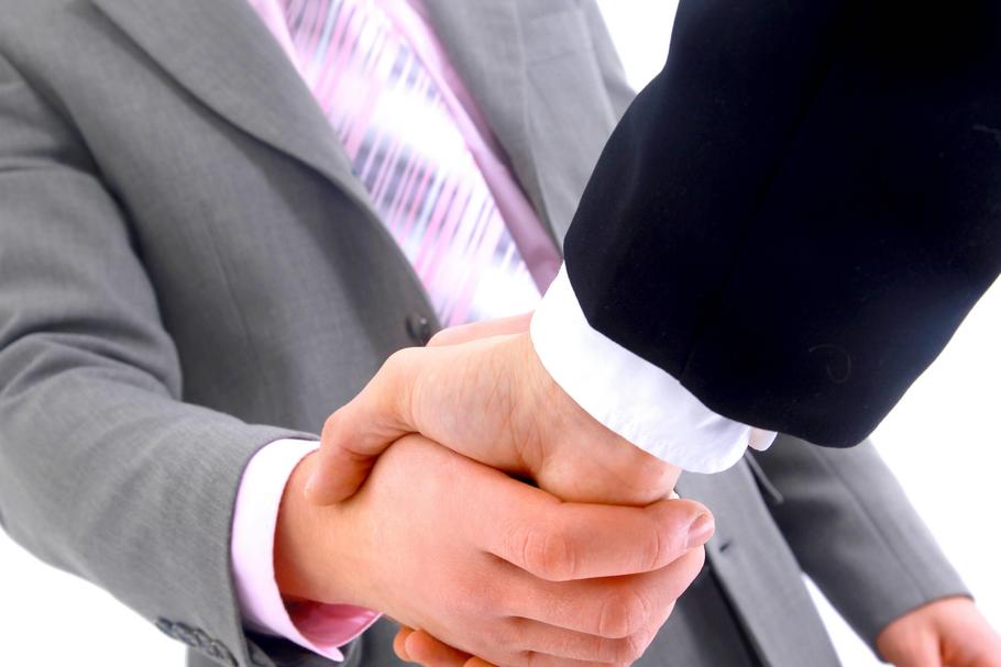 handshake isolated on white background.