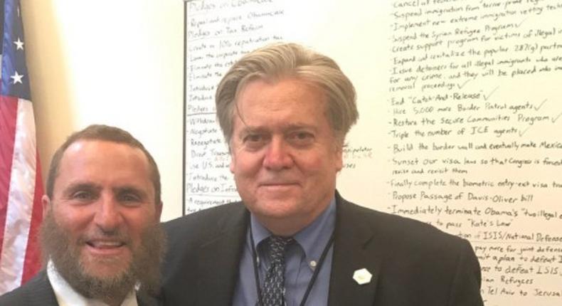 Steve Bannon and Rabbi Shmuley Boteach.