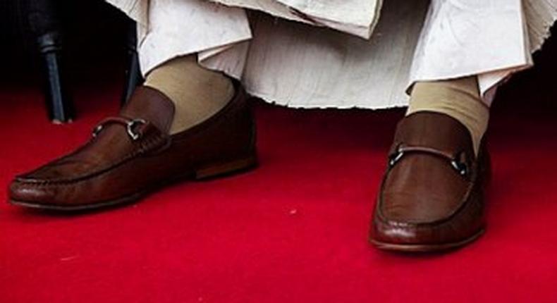 President Muhammadu Buhari's feet