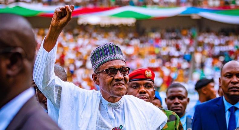 President Muhammadu Buhari has urged Nigerians to re-elect him for another four years [Tolani Alli]
