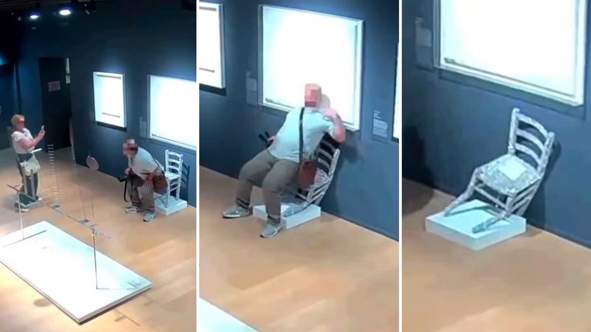 Italy. The tourist destroyed the valuable chair of Van Gogh