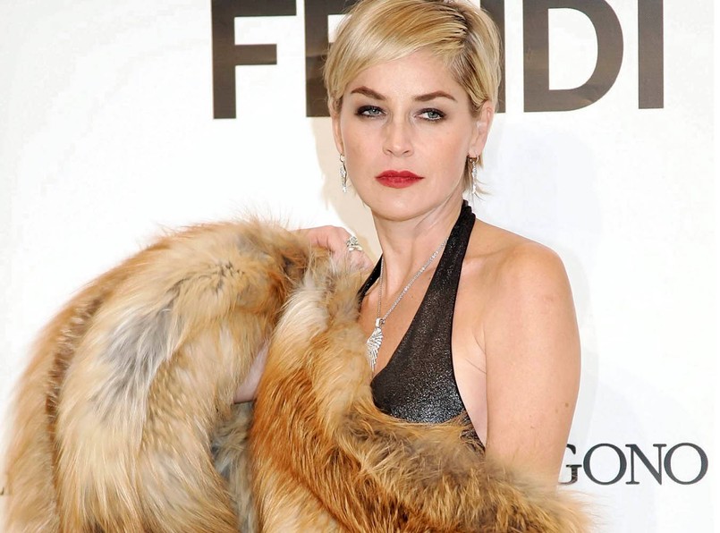 Sharon Stone na pokazie Fendi