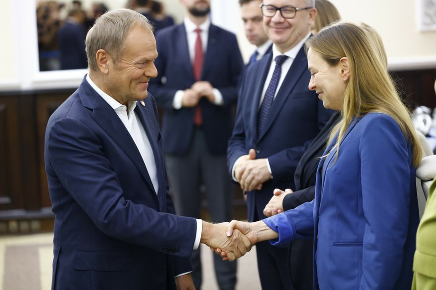 Donald Tusk i Katarzyna Pełczyńska-Nałęcz. Zdjęcia z 2024 r.