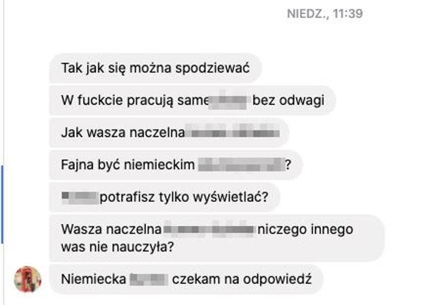 Groźby i wyzwiska.