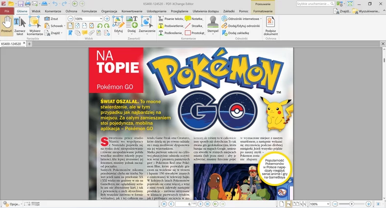 Główne okno programu do tworzenia i edycji dokumentów cyfrowych PDF-XChange Editor