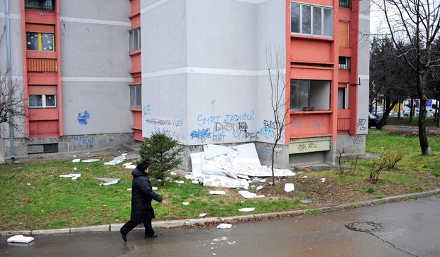 Fasada se obrušila na Vidikovačkom vencu