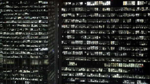 Offices in the financial district of Canary Wharf in London