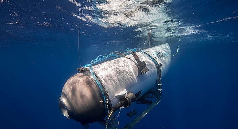 The Titan submersible in water.OceanGate