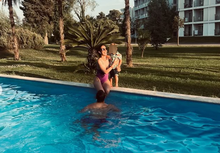 Marija Egelja sa sinom i mužem