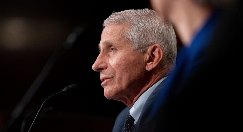 Dr. Anthony Fauci, Director of the National Institute of Allergy and Infectious Diseases, testifies at a Senate Health, Education, Labor, and Pensions Committee hearing at the Dirksen Senate Office Building on July 20, 2021 in Washington, DC.
