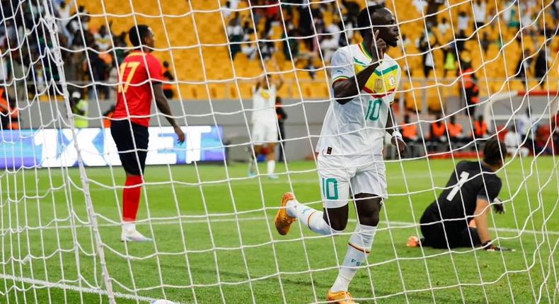 Sadio Mané a marqué le deuxième but des siens lors de la large victoire (5-1) du Sénégal face au Mozambique, le 24 mars 2023.