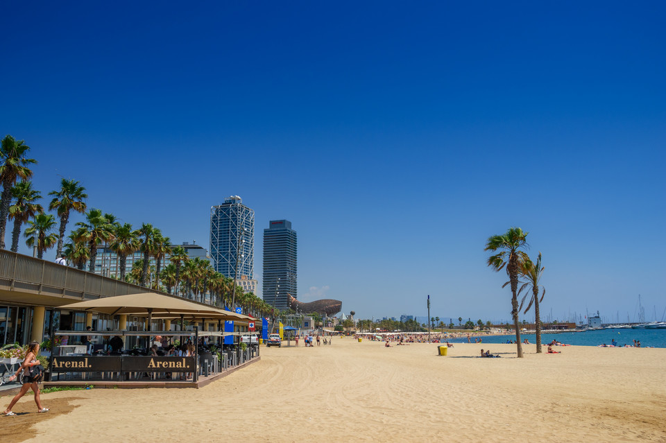 Plaża w Barcelonie, Hiszpania