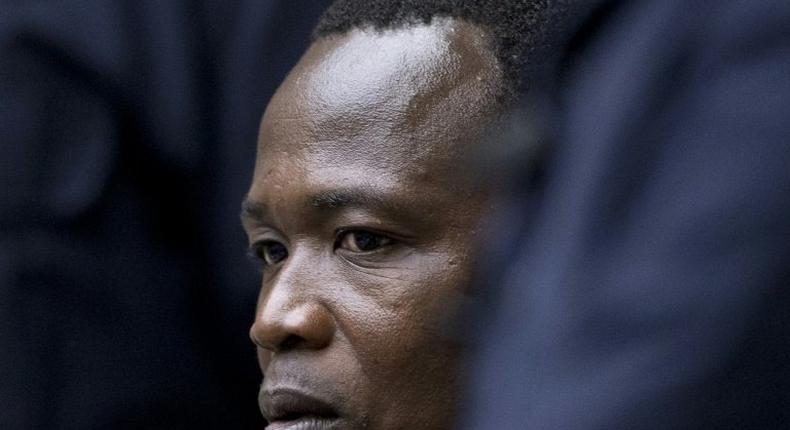 Former child soldier-turned-warlord Dominic Ongwen pictured at the International Criminal Court (ICC) in The Hague on December 6, 2016