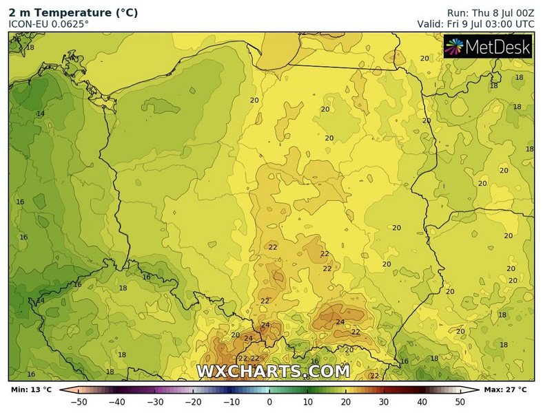 W części kraju znów czeka nas noc tropikalna