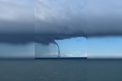 Trąba wodna w pobliżu platformy Lotosu. Zobacz nagranie