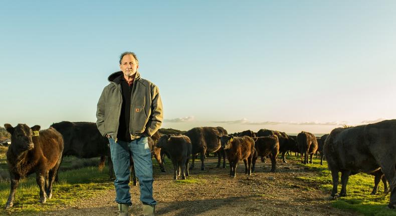 Bill Niman at his family farm in Bolinas, California.