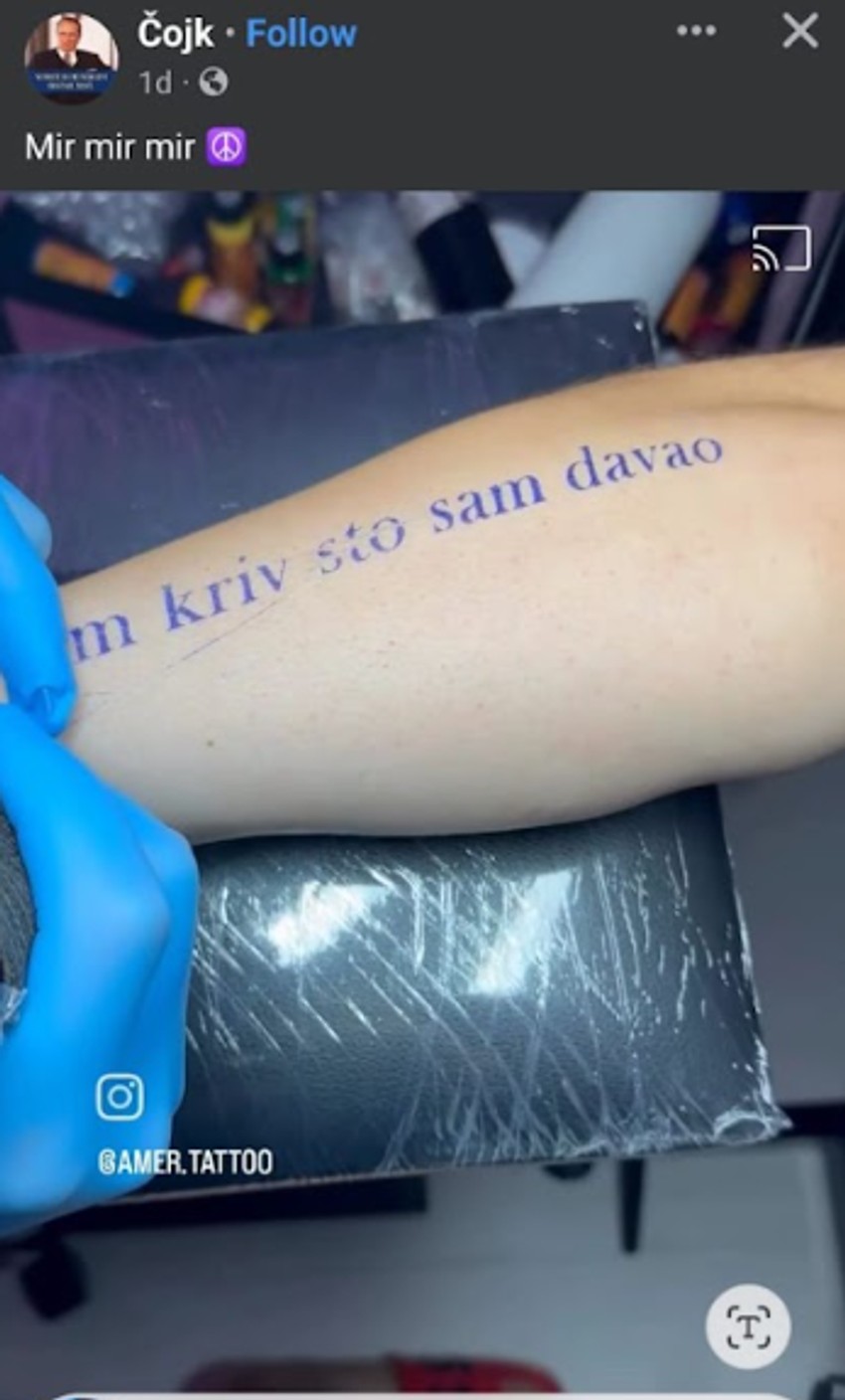 Tetoviraju Harisovu rečenicu