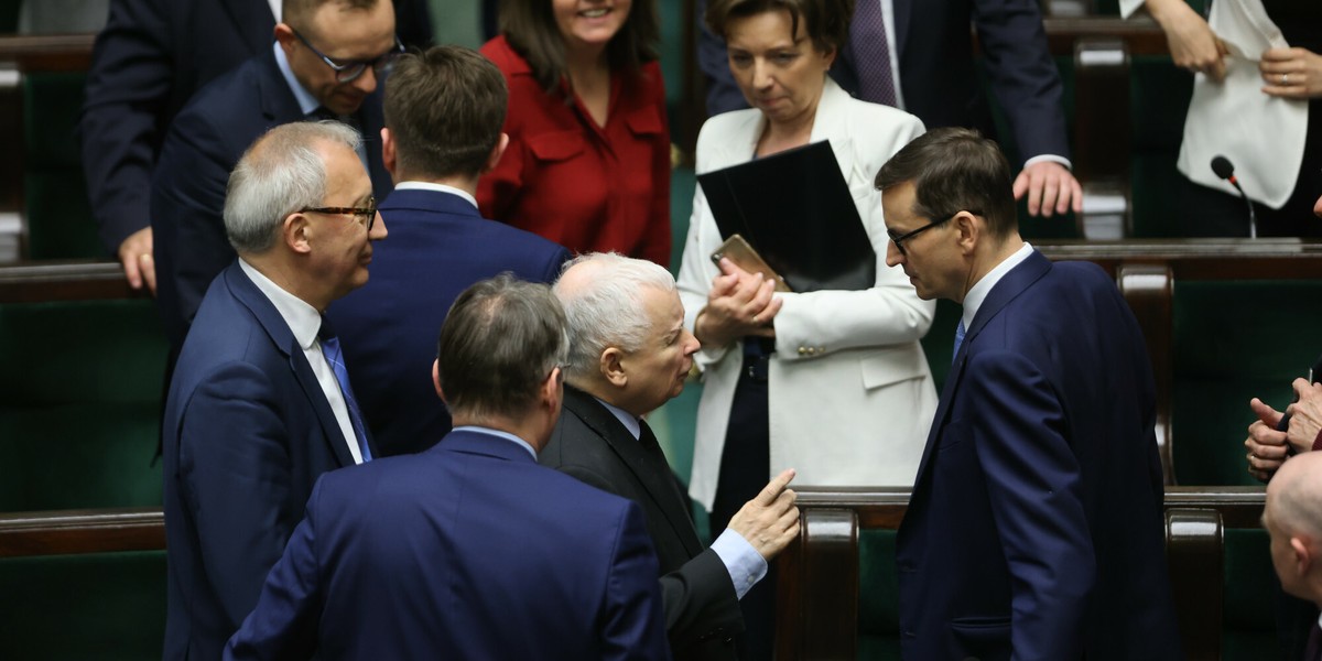 Jarosław Kaczyński i Mateusz Morawiecki