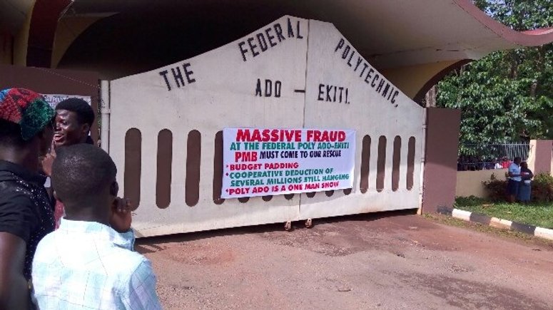 Image result for Violent Protest: Management shuts down Ado Poly, disbands students’ union with immediate effect     ,  photos