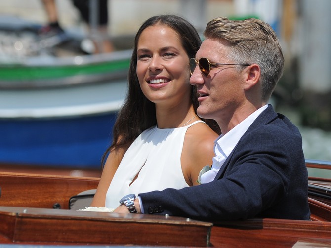 Ana Ivanović i Bastijan Švajnštajger na venčanju 2016. godine