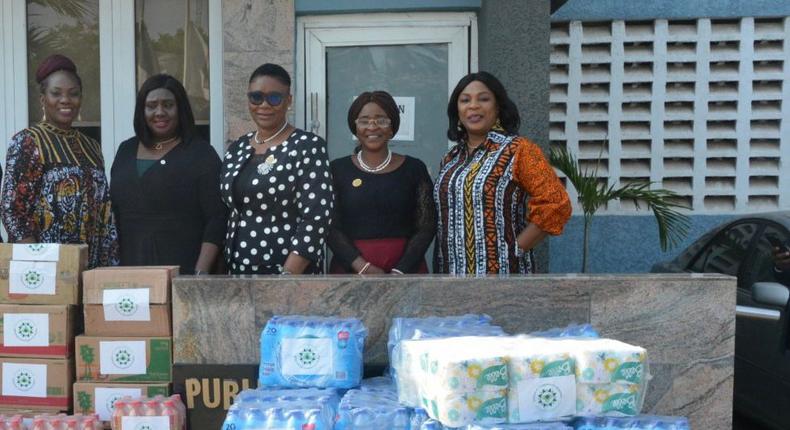 L-R: Boladele Dapo-Thomas, Permanent Secretary, Lagos State Civil Service Commission; Oluwatoyin Naiwo, Registrar/Chief Executive, Chartered Institute of Personnel Management of Nigeria (CIPM); Sunkanmi Oyegbola, Permanent Secretary, Lagos State Public Service Office; Abosede George, Permanent Secretary, Lagos State Office of Sustainable Development Goals and Investments; Olubusola Abidakun, Permanent Secretary, Lagos State Teaching Service Commission at the condolence visit of the CIPM to the Lagos State Government on the bus/train accident and to present relief items to the victims through the State. [CIPM]