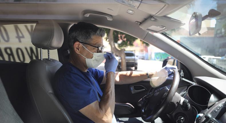 California face mask Uber