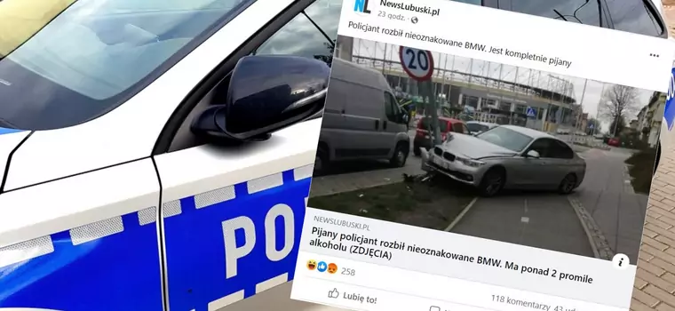 Policjant rozbił nieoznakowany radiowóz, ale nie przez to stracił pracę