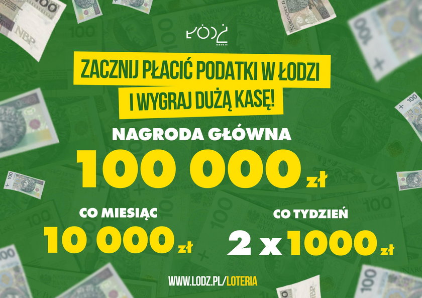 Loteria podatkowa - Zacznij płacić podatki w Łodzi i wygraj dużą kasę