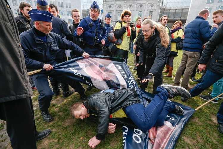 Pikieta antyaborcyjna w Brukseli