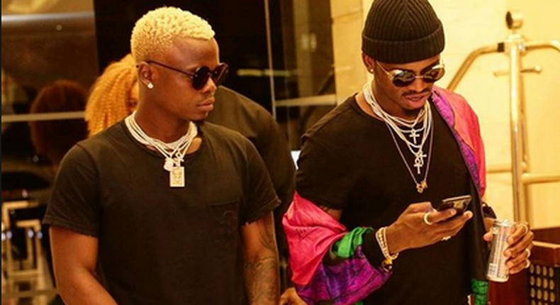 Tanzanian artistes Diamond Platnumz with Harmonize