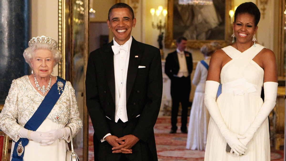 Królowa Elżbieta II, Barack Obama z żoną Michelle