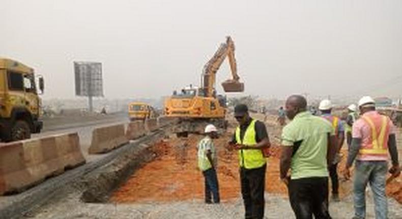 Ongoing Rehabilitation/Reconstruction of the Lagos-Ibadan Expressway project on Thursday, January 5..