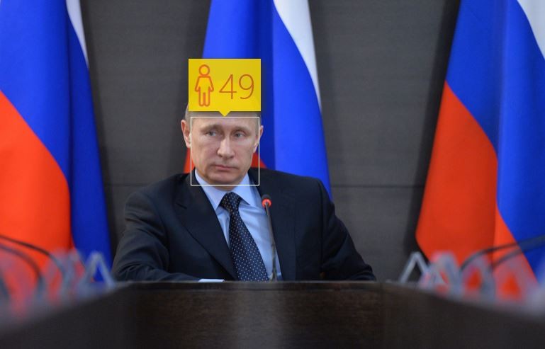 Władimir Putin i jego wiek według How-Old.net