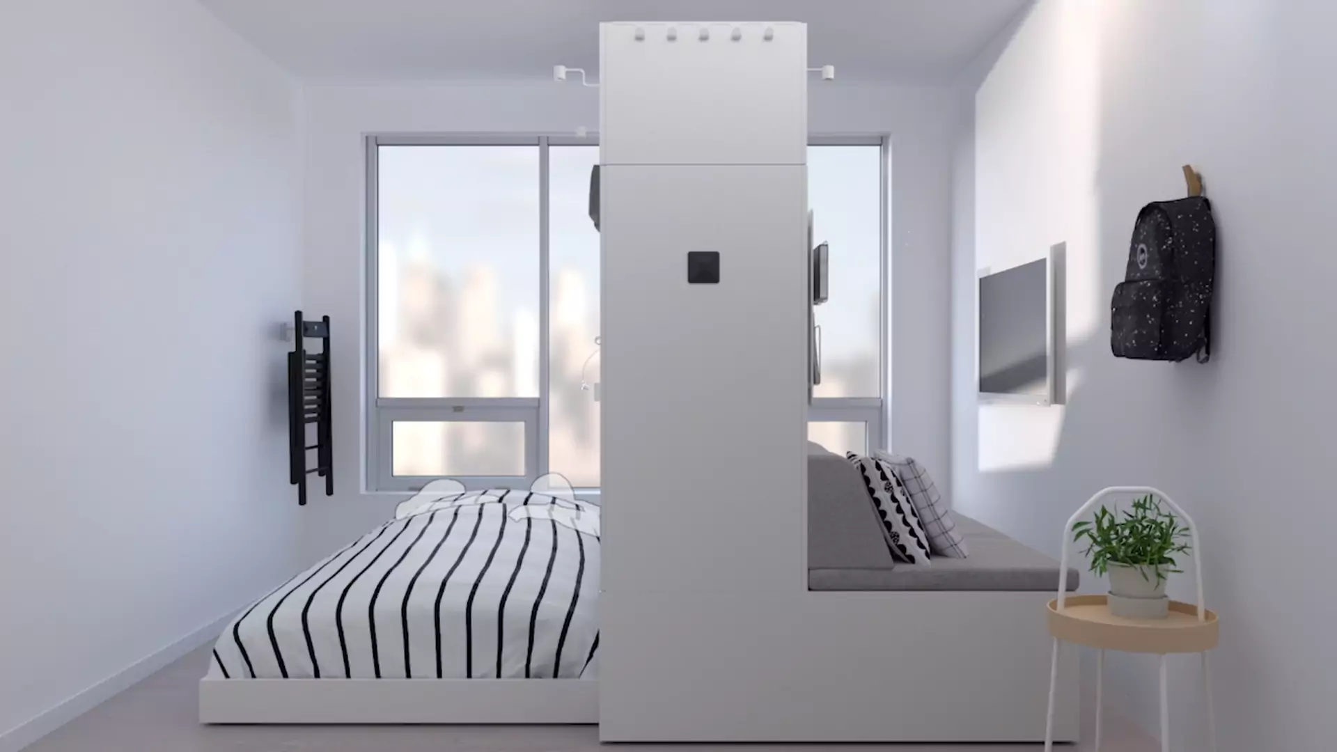 Ruchoma meblościanka z IKEA podzieli twój mały pokój. Ma w sobie łóżko, biurko czy kanapę