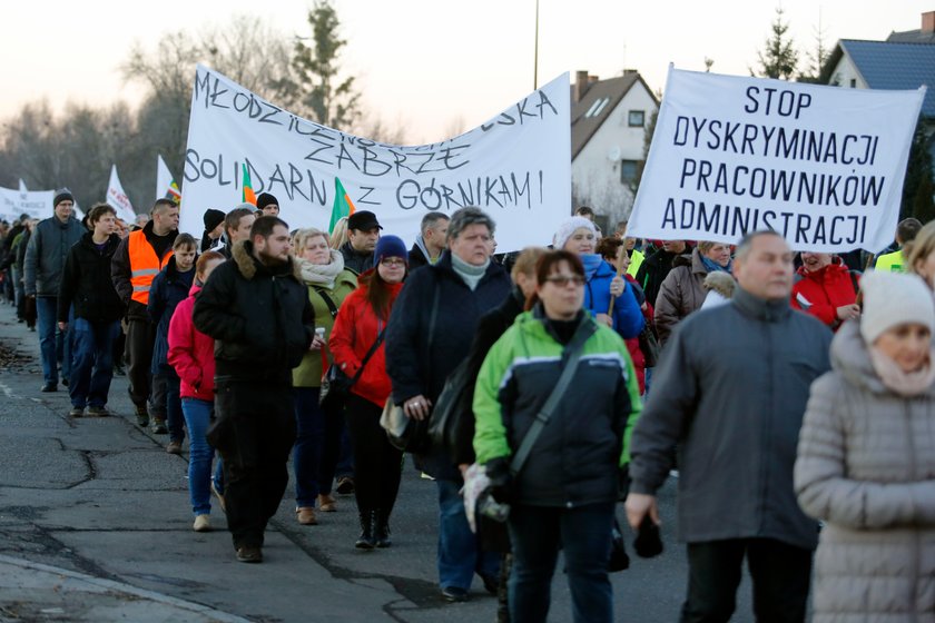 Protest górników w Gliwicach