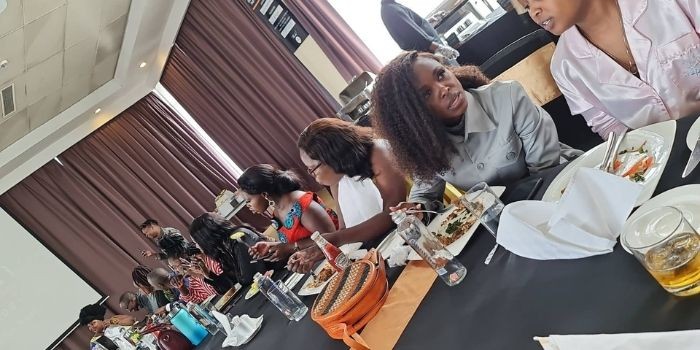 The cast of Papa Shirandula celebrating the death anniversary of Charles Bukeko