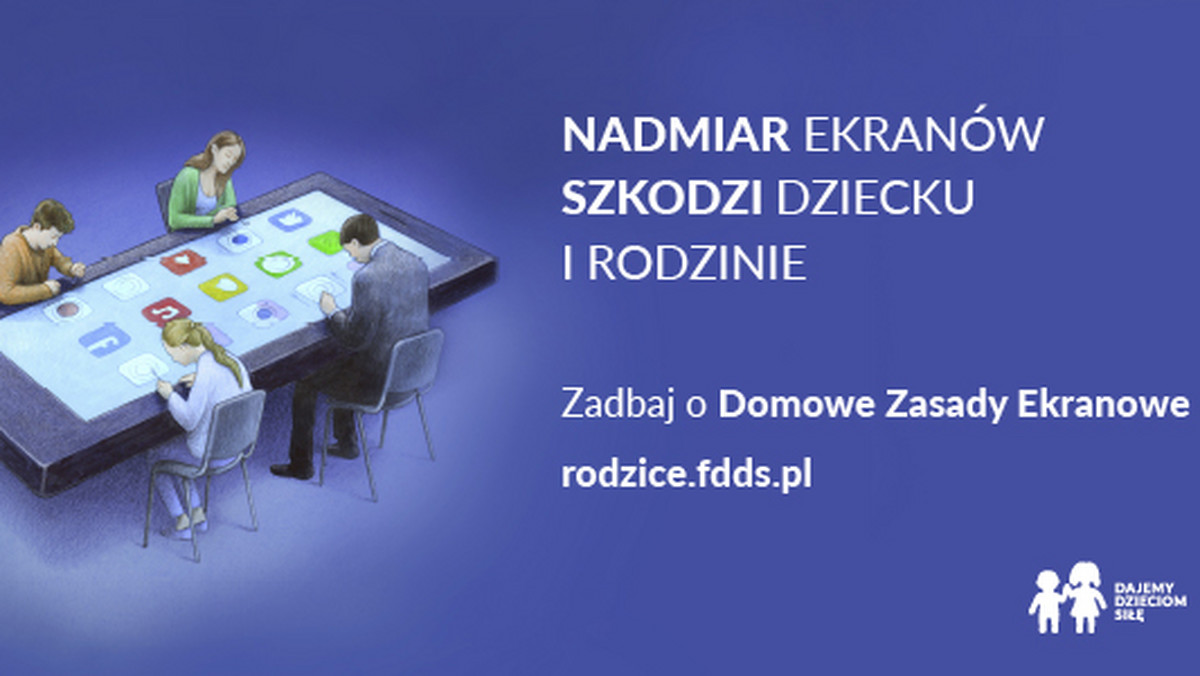 Co ósmy nastolatek (12 proc.) problematycznie używa internetu, a 23 proc. przyznaje, że ich rodzice nie interesują się i nie pytają, co robią w sieci. Tymczasem czynnikiem chroniącym dzieci przed nadużywaniem mediów cyfrowych jest dobra relacja z rodzicami i jasno ustalone zasady regulujące korzystanie z urządzeń ekranowych w domu. Fundacja Dajemy Dzieciom Siłę startuje z nową kampanią pn. "Domowe zasady ekranowe".