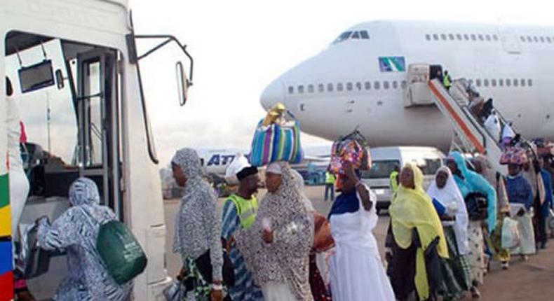 A file photo of hajj pilgrims arriving Nigeria from Mecca (NAN)