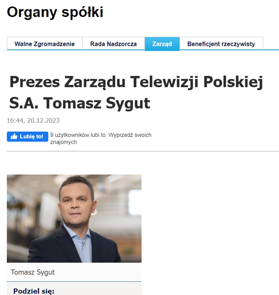 Na stronach TVP pojawiła się informacja o zmianie w fotelu prezesa TVP.