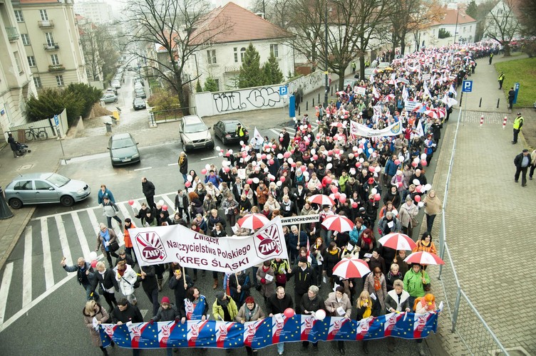 Manifestacja nauczycieli w Warszawie