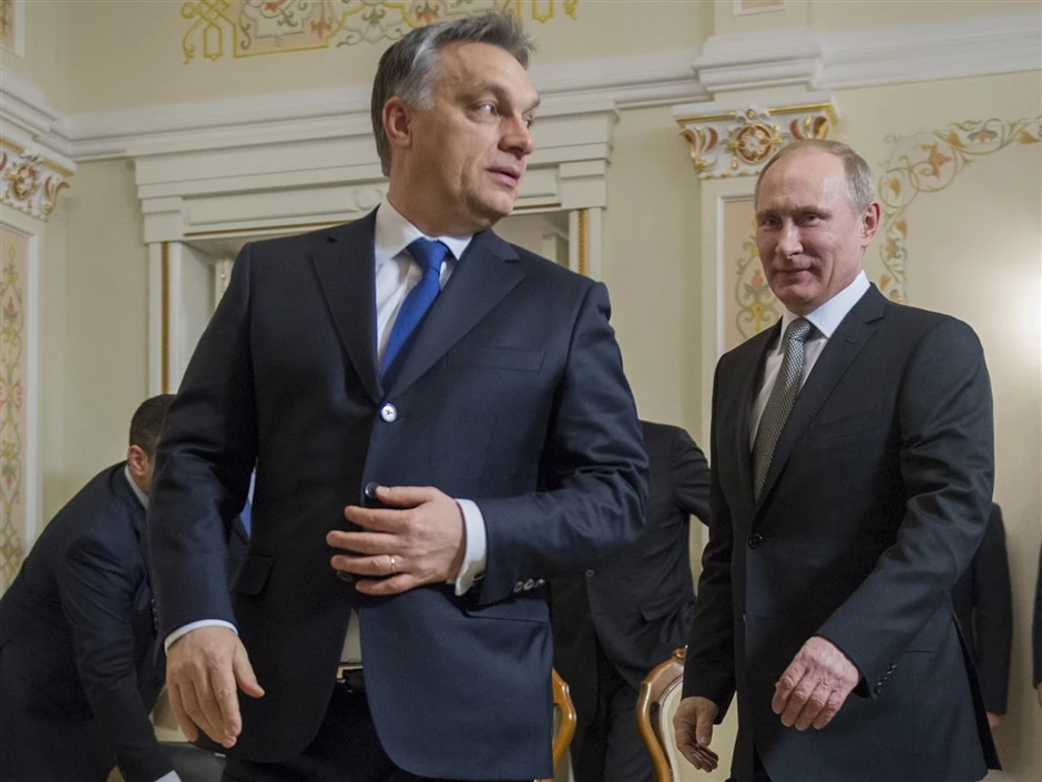 Viktor Orban i Vladimir Putin u Novo-Ogarjovu van Moskve u januaru 2014.