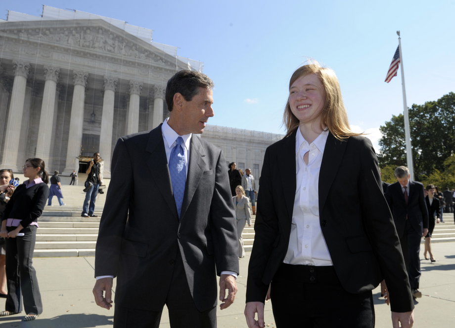 Abigail Fisher, the Texan involved in the University of Texas affirmative-action case, and Edward Blum, who runs a group working to end affirmative action.
