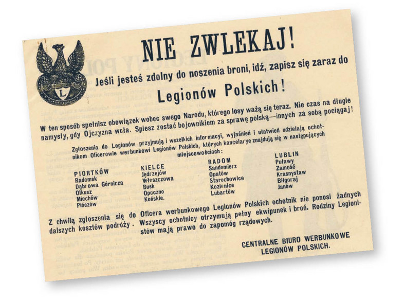 Ulotka zachęcająca do zaciągnięcia się do Legionów Polskich