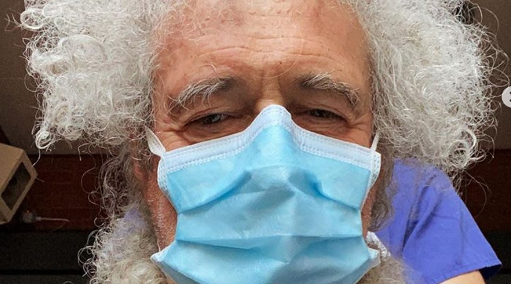 Brian May maszkot is húzott kórházba menet / Fotó: Instagram