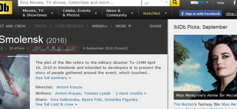 Zaskakujący gatunek "Smoleńska" w IMDb