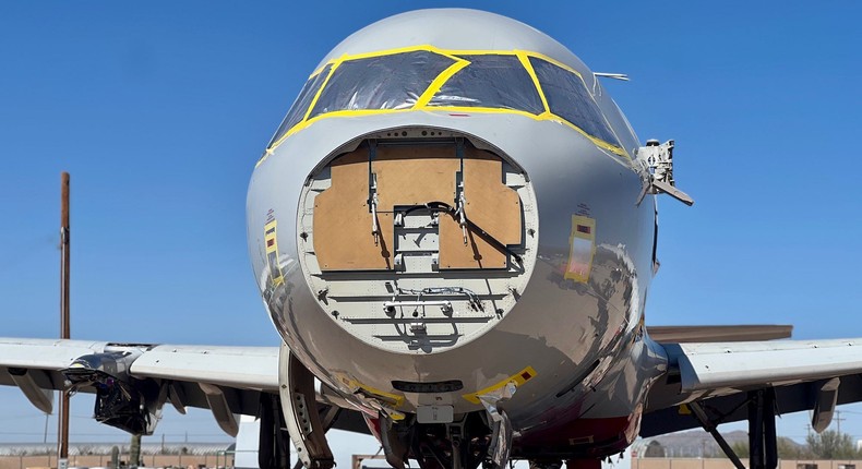 An aircraft in reclamation at the Pinal Air Park in Marana, Arizona.Taylor Rains/Insider