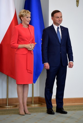 Agata Duda i Andrzej Duda w czasie powołania ministrów kancelarii prezydenta