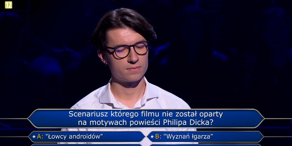 Janek odpadł z "Milionerów"