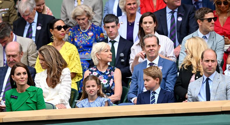 The Prince and Princess of Wales sitting with their two eldest children, Prince George and Princess Charlotte.Karwai Tang/Getty Images