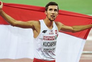 Artur Kuciapski po zdobyciu srebrnego medalu na 800 m podczas lekkoatletycznych mistrzostw Europy w Zurychu, 2014 r.